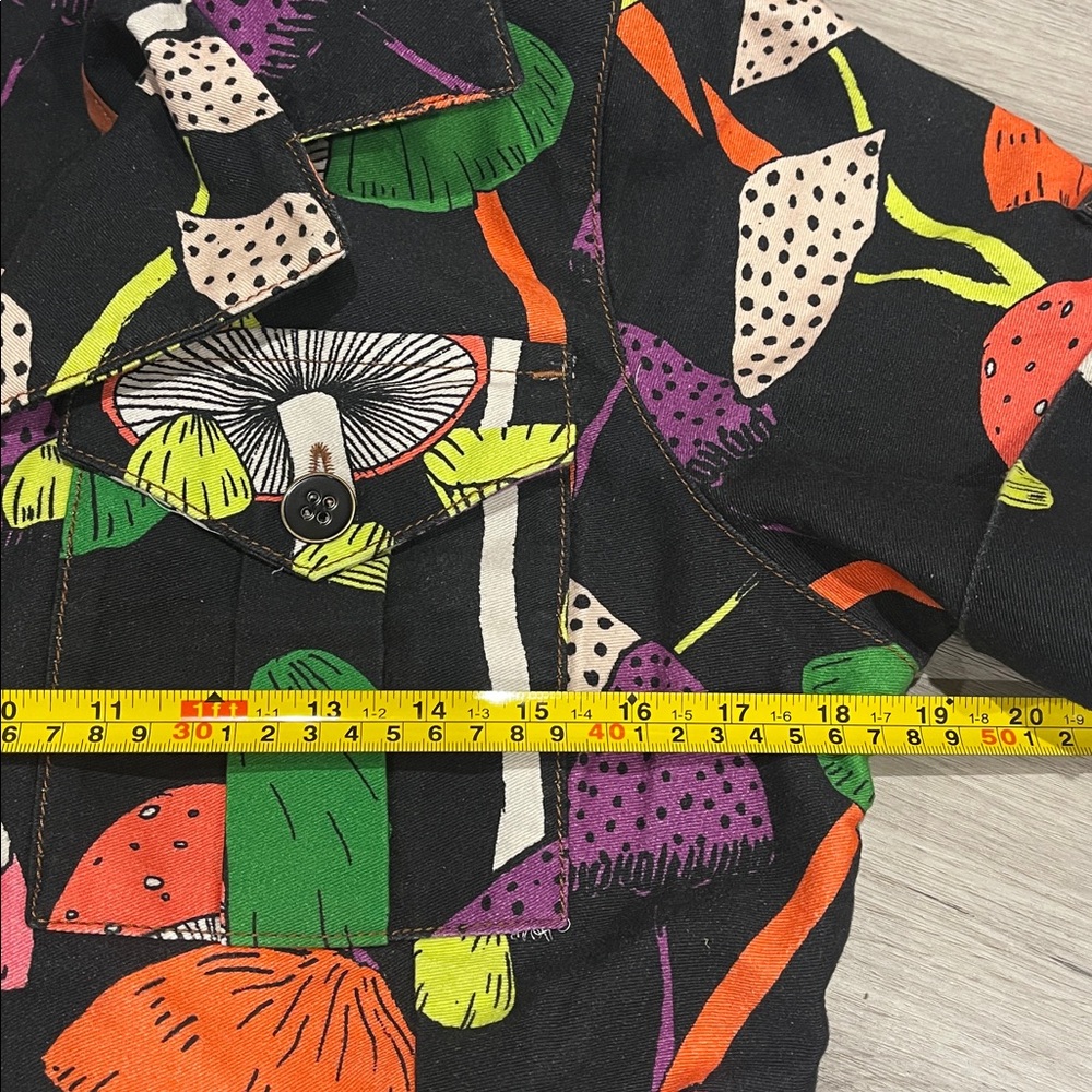 Farm Rio Mushroom Print Jumpsuit Avant Garde Artsy Eclectic Maximalist Boho - Picture 10 of 13